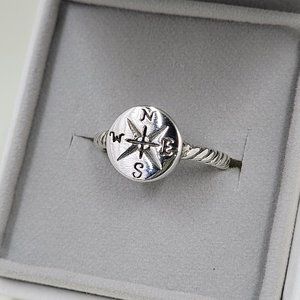 Sterling Silver Compass Rose Ring